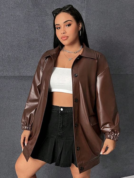 Plus Size Faux Leather Jackets