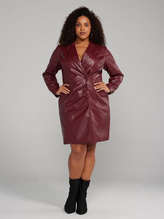 Plus Size Red Leather Jackets