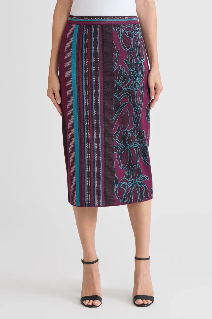 Ming Wang Plus Size Soft Knit No‑Roll Waist Pull‑On Maxi Coordinating Pencil Skirt